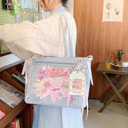 Neue Y2K Süße Japanische Ita Bag Lolita Mädchen Transparente Umhängetasche Große Kapazität Umhängetasche Lässige Tasche DIY Display Handtaschen