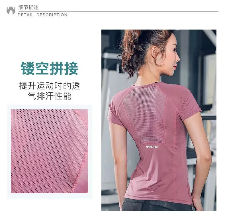 Damen-Sportbekleidung für Fitness, Laufen, Joggen, nahtloses Langarm-Sportshirt für Damen, Yoga-Top, weibliche Workout-Oberteile, T-Shirt