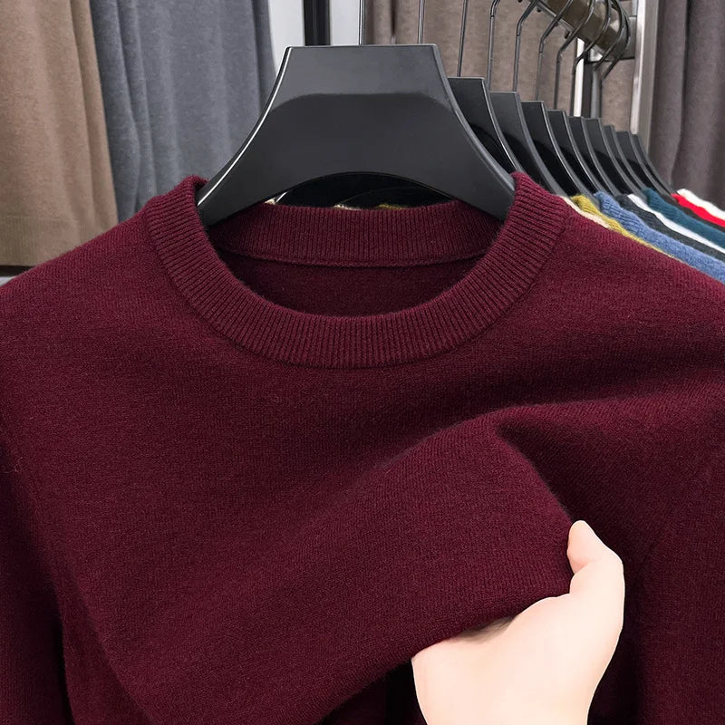 2025 Neuer Herren-Freizeitpullover Rundhals Langarm Strickpullover Rautenmuster Mode Vielseitiges Oberteil 2029