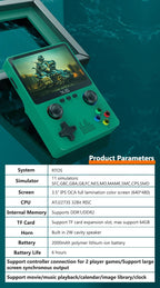Retro Handheld-Spielkonsole 3,5 Zoll IPS-Bildschirm Dual 3D Joystick 11 Simulatoren GBA Videospiel-Player 10000+ Spiele als Geschenk für Kinder