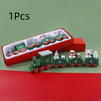 Weihnachten Kunststoffe Zug Spielzeug Mini Zug Deko-Set für Weihnachtsfeier Weihnachtszug Ornament Lustiges Geschenk Heimdekoration