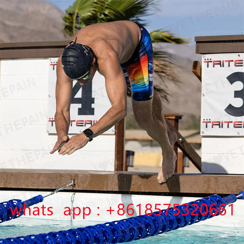 Zootekoi Herren Badehose Trainings-Badeshorts Strand-Badehose Schwimmhose Jammer Sommer Sport Surfhose Shorts 2024 Zweitbild