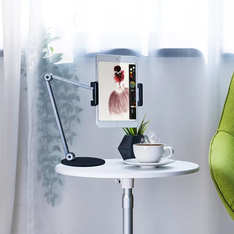 Heavy Duty Aluminum Tablets Stand With Rotating Base Ergonomic Support For Watching Movie And Reading Books