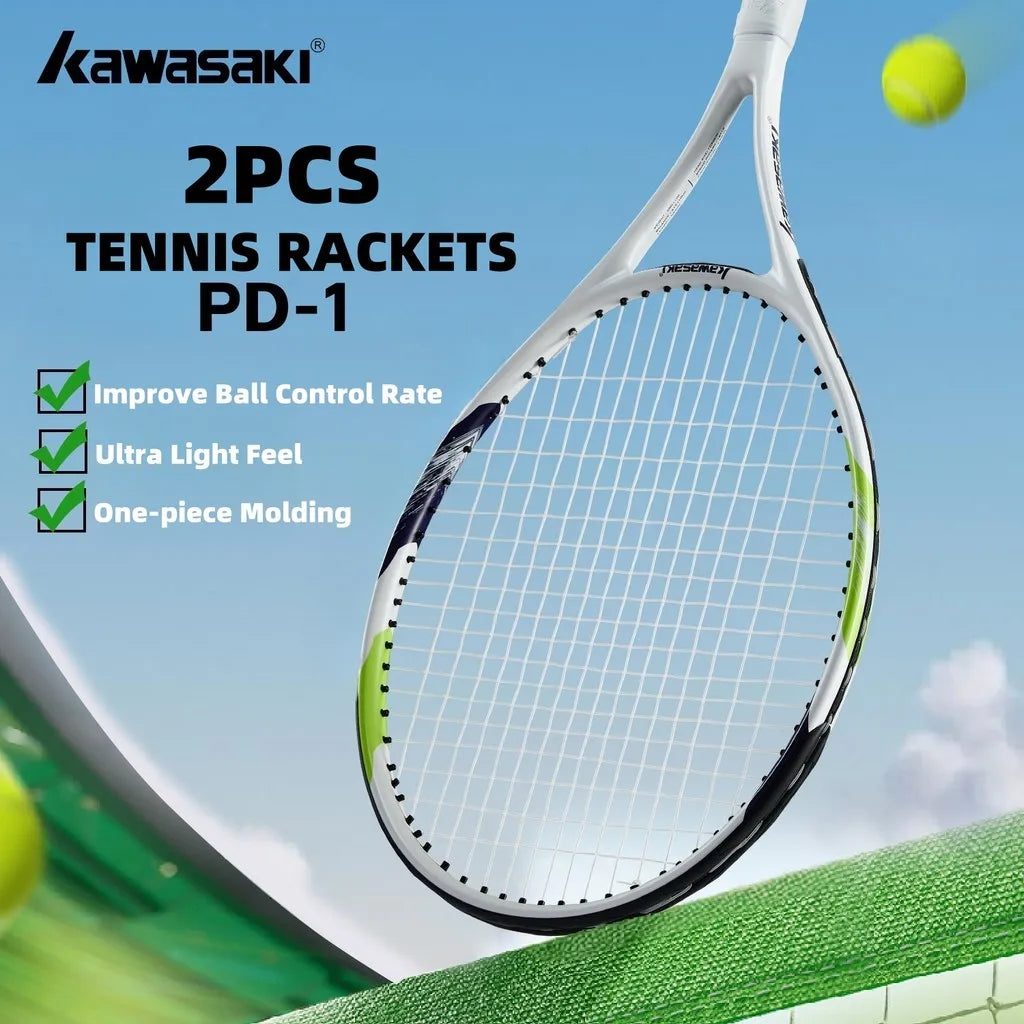 Kawasaki Light Tennisschläger Set Carbon-Composite Schlägerset KD1&PD1 Anfänger Professionelles Schläger Set für Damen und Herren Training