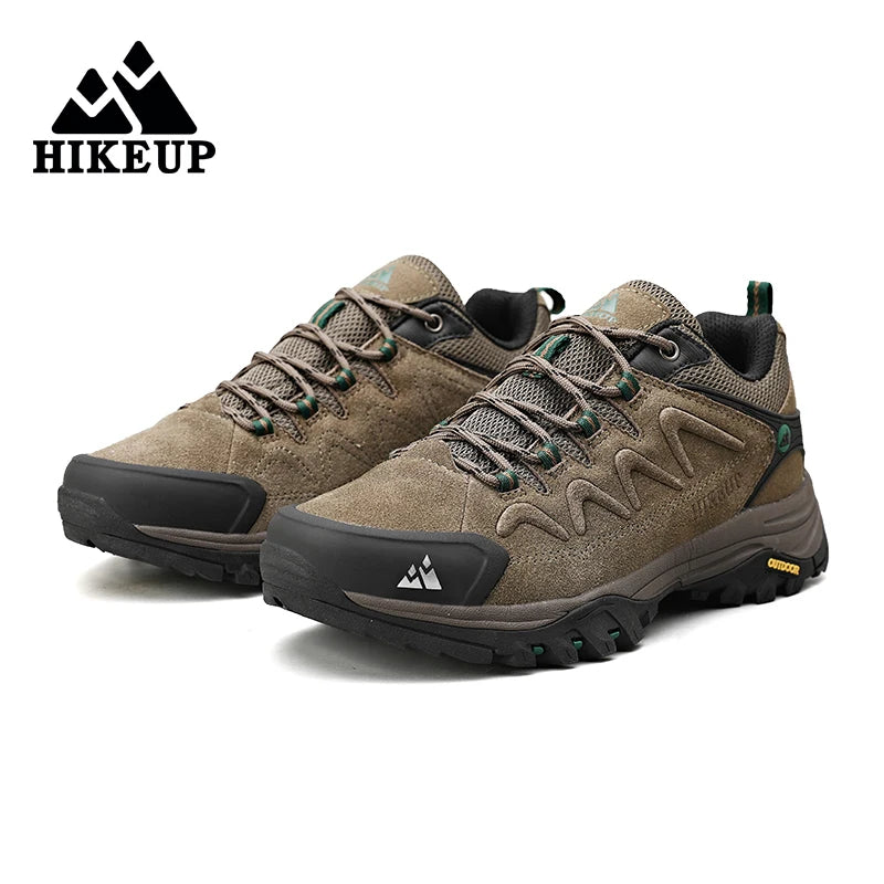 HIKEUP Leder Herrenschuhe für Herren Freizeitschuhe Mode Wasserdicht Winter Luxus Designer Marke Arbeitsstiefel Herren Rutschfeste Sneaker
