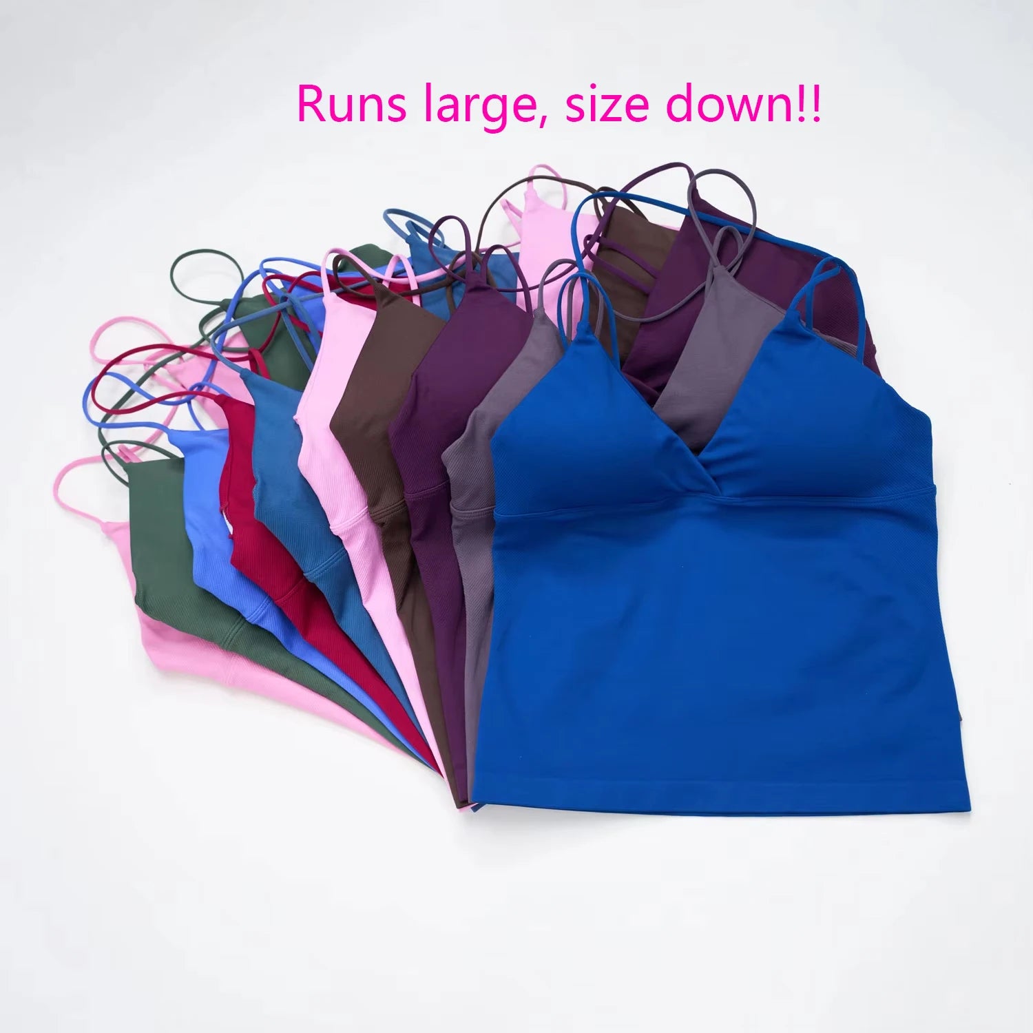 NCLAGEN Vision Twist Front Longline Top Women's Seamless Thin Straps Yoga Gym Workout Vest Running Tank Tops Fitness Clothing Hauptbild