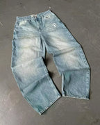 Amerikanische Y2K 2025 Neue weite Baggy Black Jeans Oversized Damen Street Casual Joker Denim-Hose Paar-Jeans Vintage Streetwear