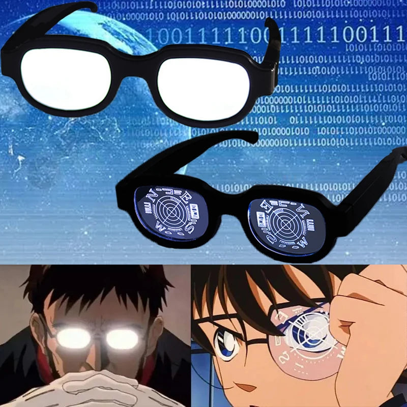 Japan Anime Detektiv Conan LED-Leuchtbrillen Farbwechsel lustige Leuchtbrillen Crossdresser-Brillen Cosplay Männer Neuheiten-Kostüme
