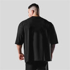 LYFT 100% Cotton Men's Gym T-Shirt Loose Fit Short Sleeve Sport Fitness Running Workout Training Shirt in Sizes M to XXXL