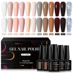 MEET ACROSS 12tlg/Set 7ml Macaron Gel Nagellack mit Box Semi-permanenter UV-Gel Soak Off Nail Art Kit Nagellack für Maniküre
