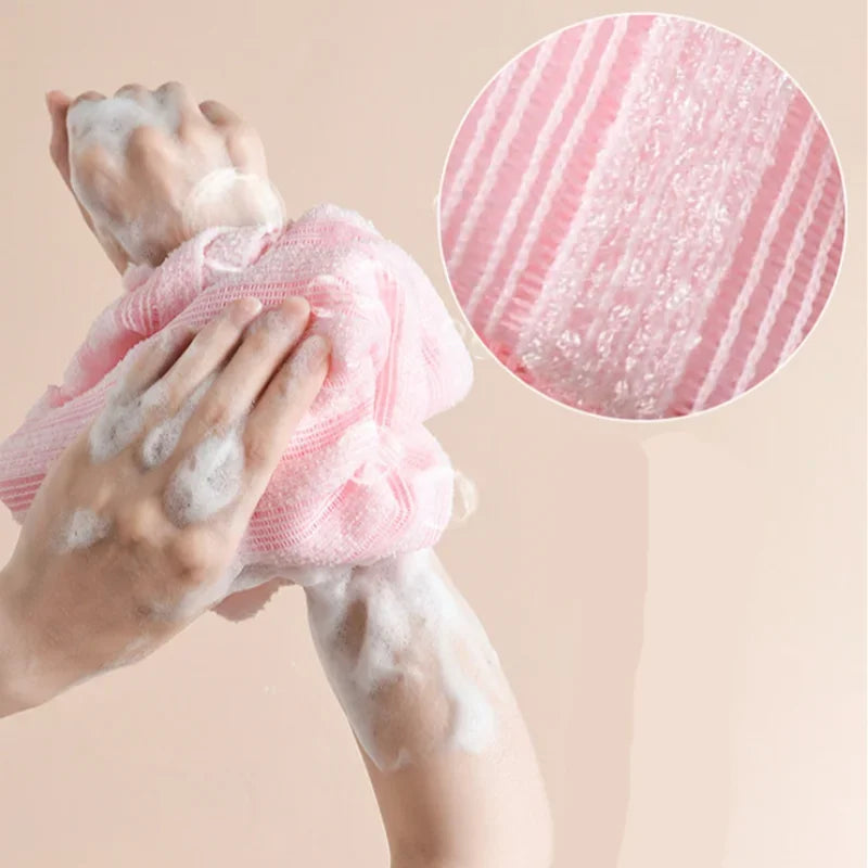 Neues japanisches sanftes Badewaschmittel Nylon Badetuch Rücken Peeling Peeling Duschbürste Schwamm Körper Badezimmerzubehör