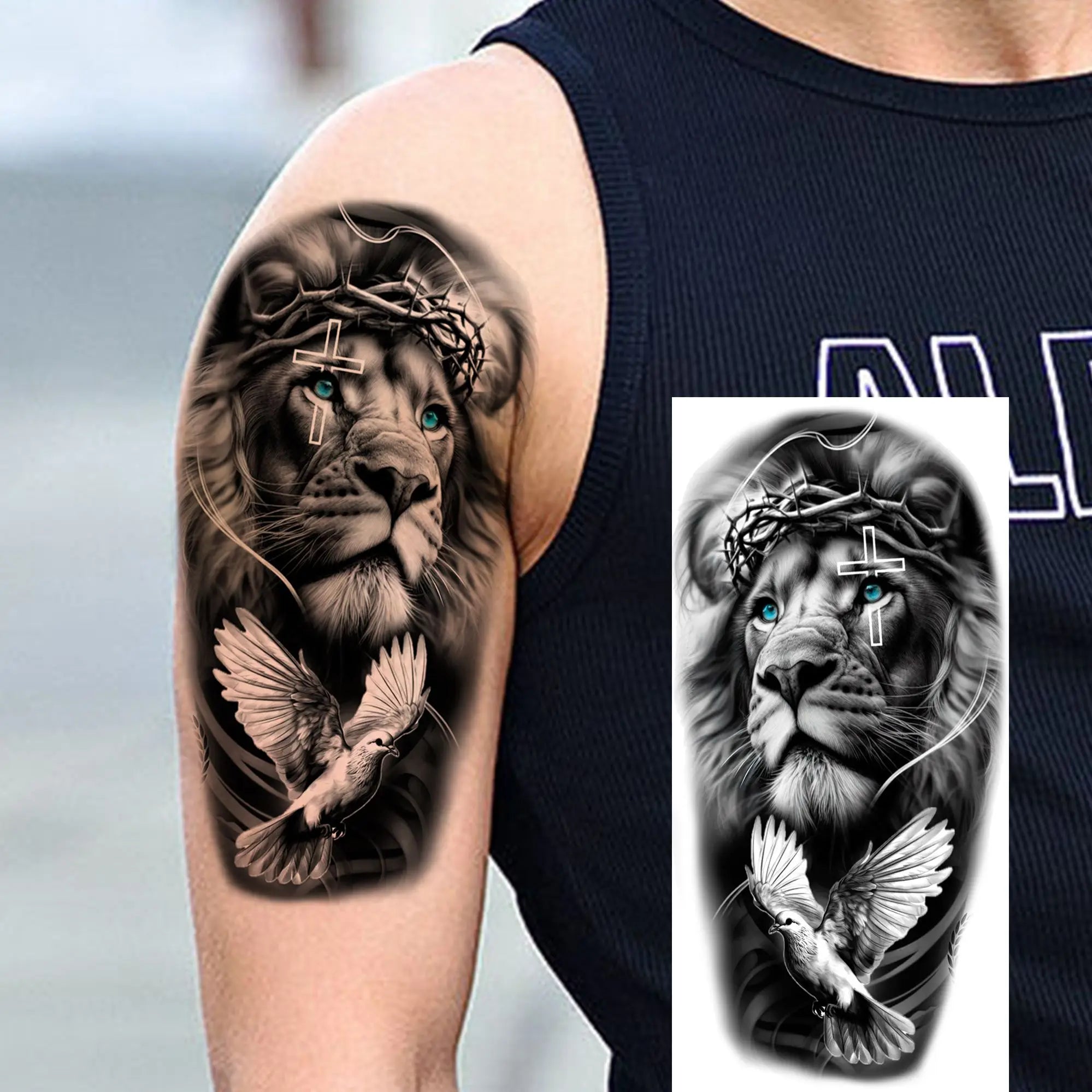 1 Blatt Kobra Schlange Drache Skorpion Temporäre Tattoos für Männer Frauen Wasserdicht Langlebig Löwe Tiger Wolf Fake Tattoo Aufkleber