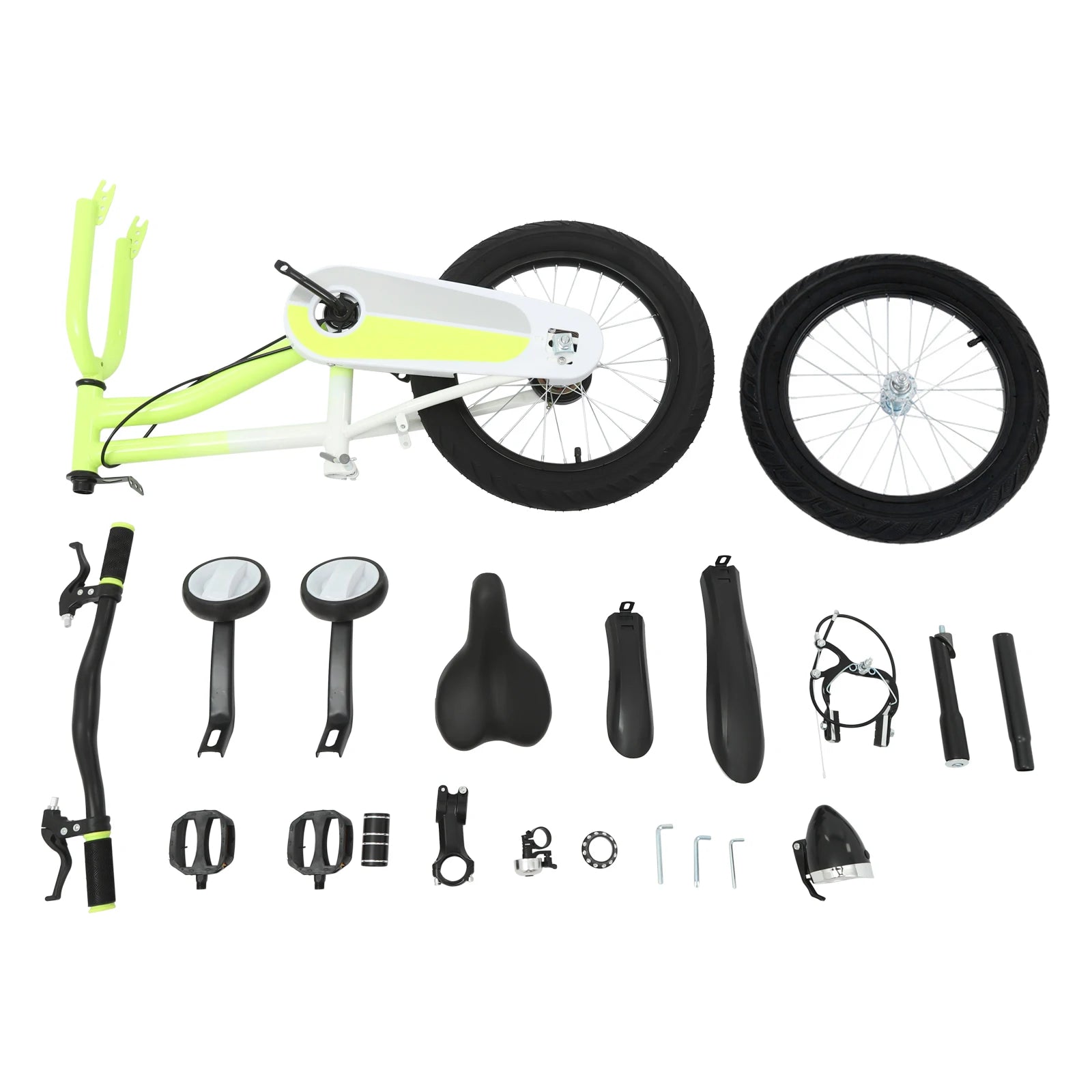 16 Zoll Kinderfahrrad Carbonstahl Mountainbike mit Stützrädern & LED-Licht für 5-8 Jahre, Höhenverstellbar, 60kg