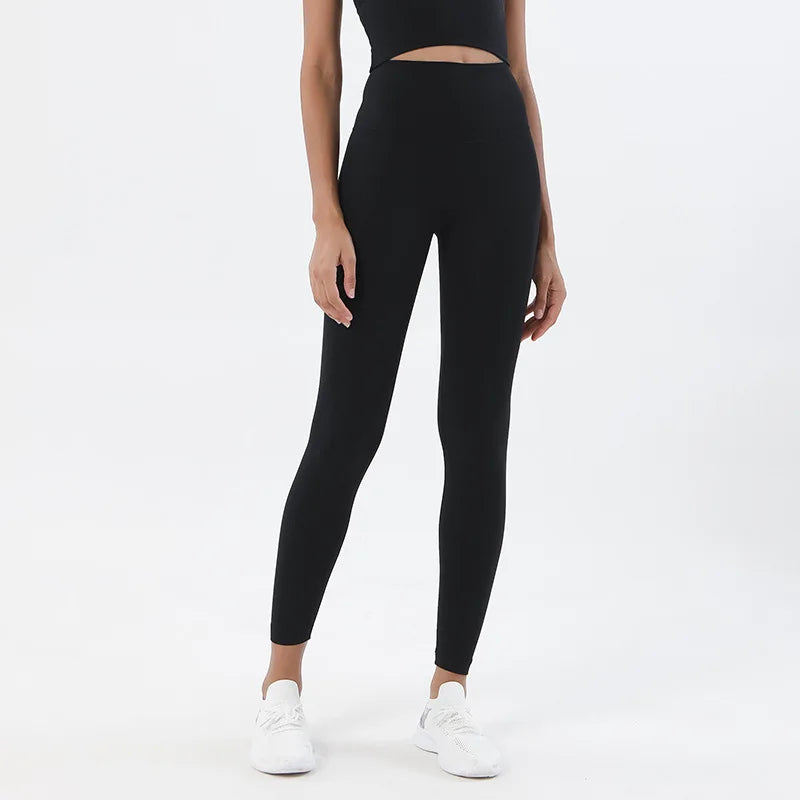 SOISOU Nylon Yogahosen Gym Leggings Damen Mädchen Fitness Weiche Strumpfhosen Hohe Taille Elastisch Atmungsaktiv Keine T-Linie Sporthosen