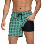 DATIFER 2026 neueste Mode Herren-Shorts Polyester Long Liner 2-in-1 Badeshorts Herren seitliche Reißverschlusstasche Strand Gym Badehose
