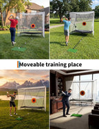 12x9Fuß Golf-Übungskäfig-Netz-Set mit Metallrahmen und Tragetasche, faltbar, einfacher Aufbau, Übungsnetze für Indoor-/Outdoor-Training