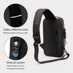 Multifunction Designer Anti-theft USB Shoulder Bag Crossbody Travel Sling Pack Messenger Pack Chest Bag Male Luxury Brand Men