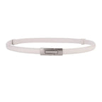 Adjustable Women’s Skinny Thin Belt, Classic Solid Color Genuine Leather Waistband for Trendy Coats and Dresses