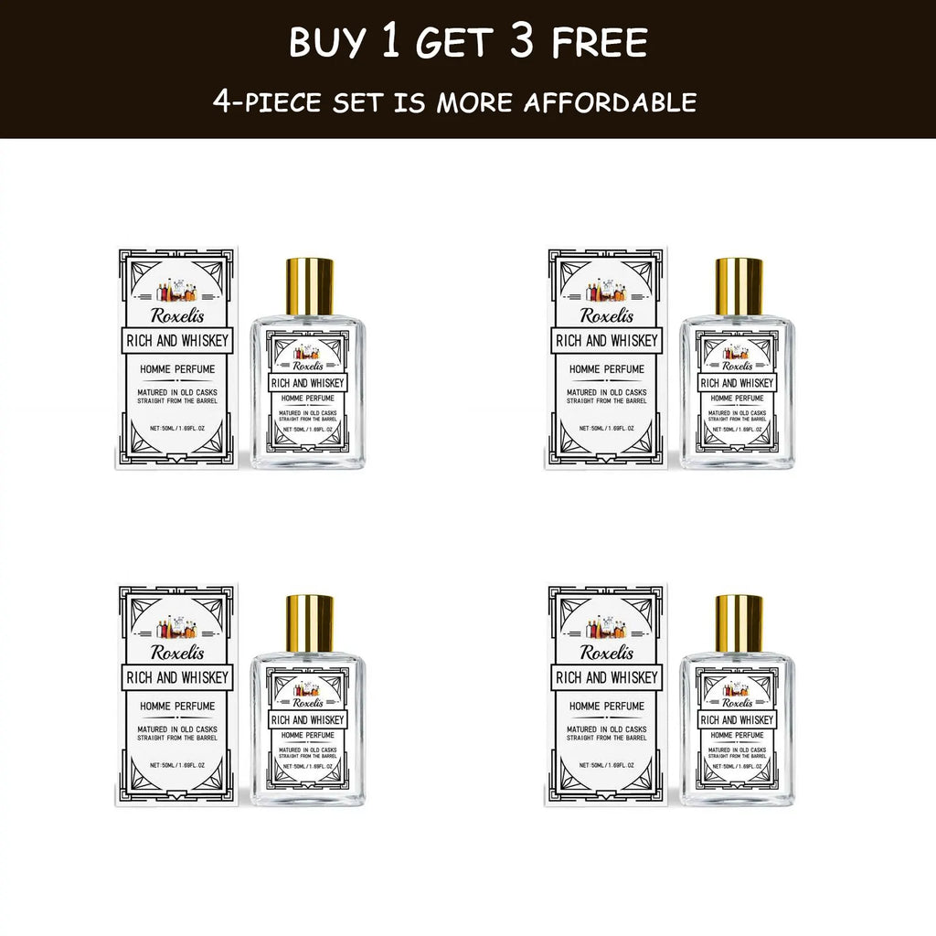 ROXELIS 50ml Rich And Whiskey Homme Parfum Lang Anhaltender Duft, Stärkt den persönlichen Charme, Zeigt selbstbewusst Stil und Eleganz