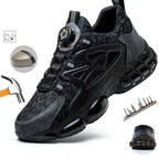 Herren Arbeitsschuhe Drehverschluss-Arbeitssneaker Schutzschuhe Industrie-Sicherheitsschuhe Durchtrittsicher Anti-Smash Stahlkappen-Schuhe