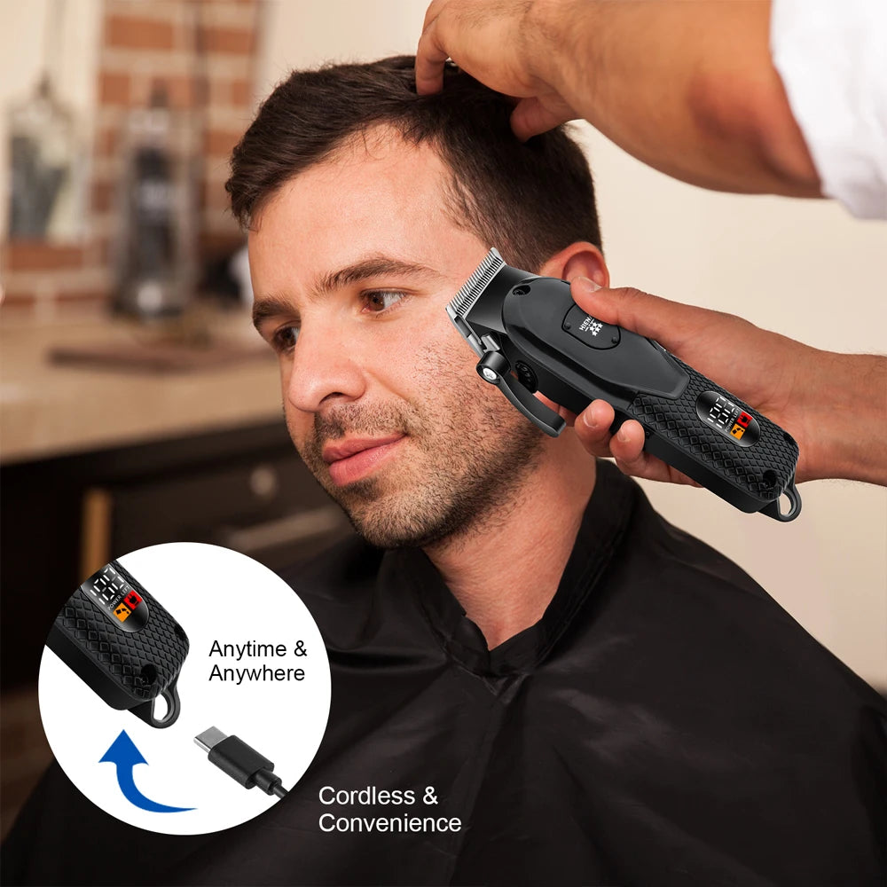hiena Haarschneidemaschinen-Set für Herren Elektrorasierer Haartrimmer Professionelle Schneidemaschine Haartrimmer mit LCD-Digitalanzeige