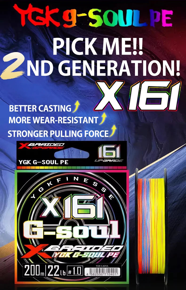 NEU YGK G-Soul PE Angelschnur X16 Geflochten 300/500M für Angelausrüstung Karpfen Multifilament Stark Geflecht Verkabelt PE