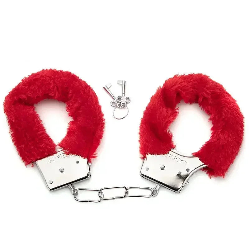 BDSM Handfesseln Sex Hände Bindespielzeug Einstellbare Metall Plüsch Handschellen Fesseln Fetisch Sklave Paare Erwachsenenspiel Produkte