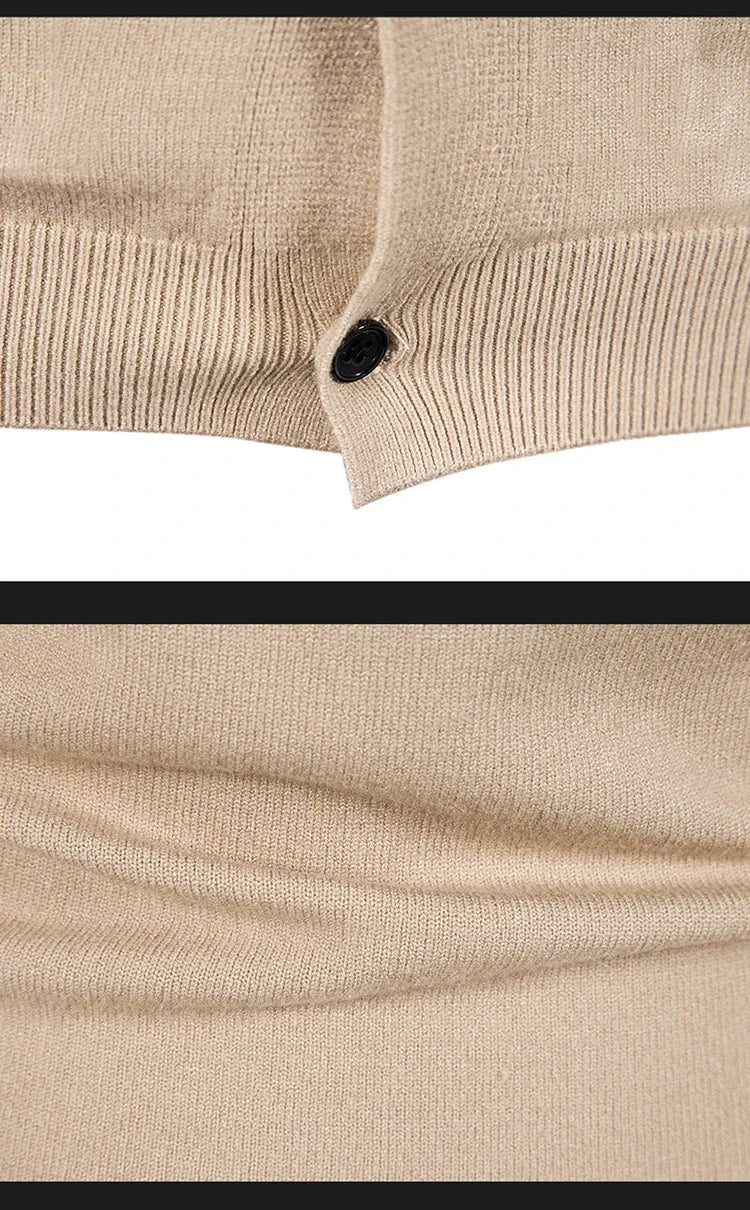2024 M-5XL Herbst Herren Strickjacke Dünner V-Ausschnitt Basic Elastisch Slim Fit Dünner Pullover Einfarbig Freizeit Vielseitige Jacke