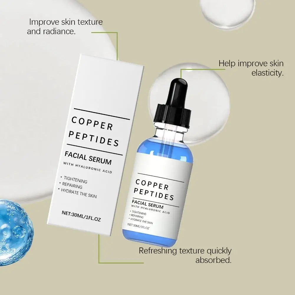 Kupferpeptid-Serum Anti-Falten-Entferner Antioxidans Hautstraffend Barriere-Reparatur Tiefe Hydration Hyaluronsäure-Gesichtsserum