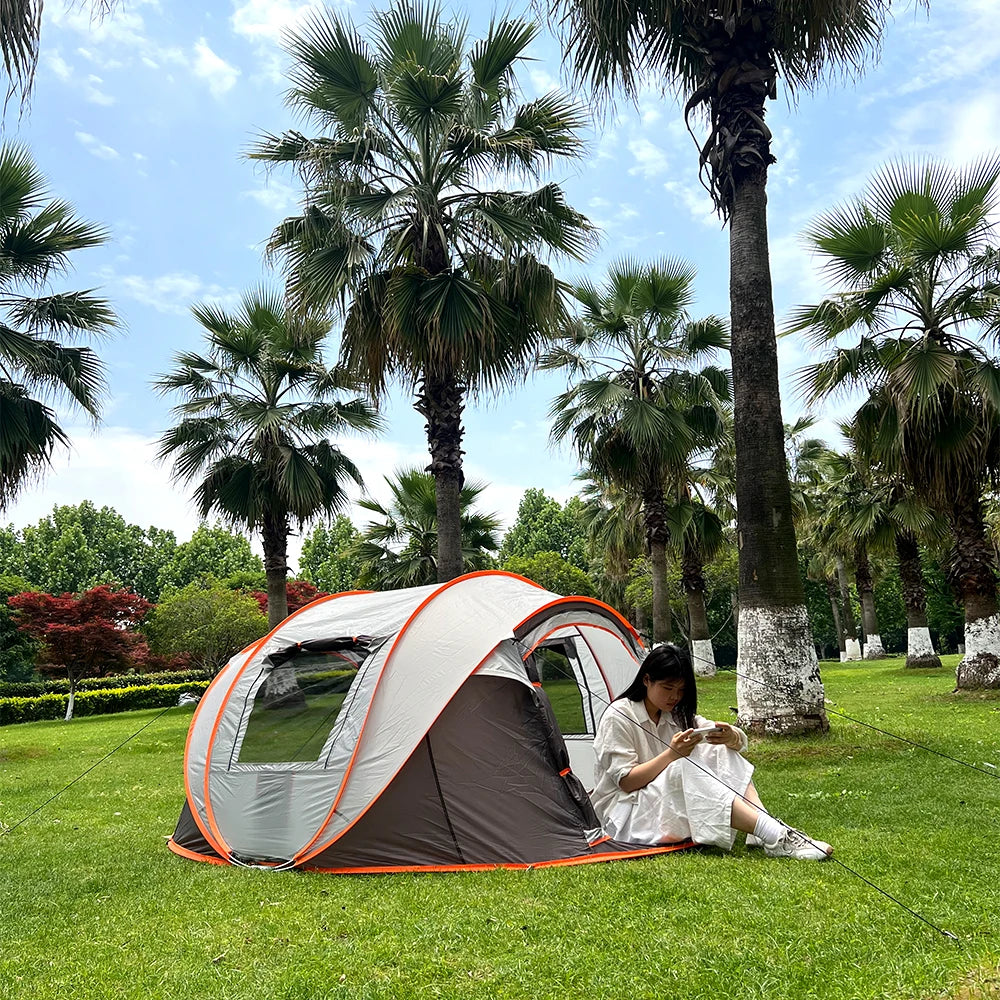 5-8 Personen Schnellaufbau-Wurfzelt wasserdichtes Campingbootzelt Outdoor-Zelt vollautomatisch Pop-Up
