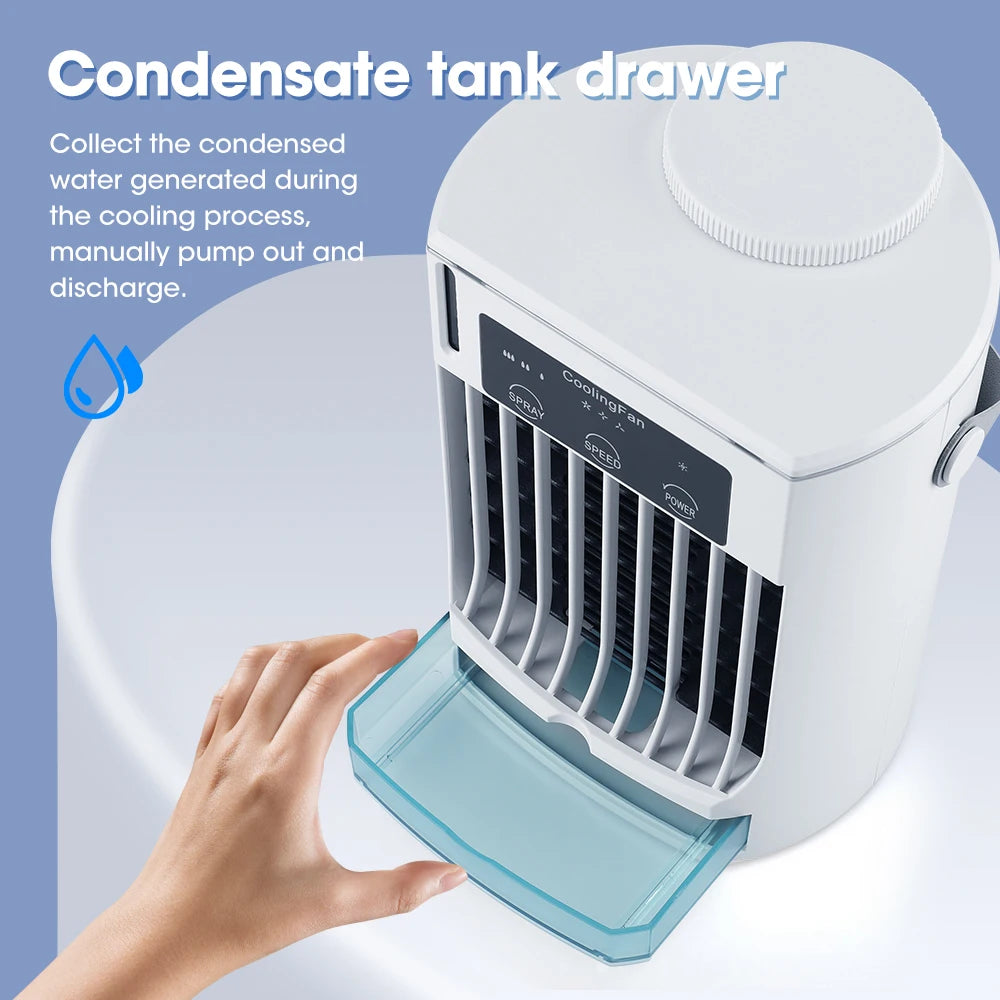 Mini-Klimaanlage Luftkühler Ventilator Tragbarer Wasserkühlungsventilator Mobile Klimaanlage für Zimmer, Büro, Autos