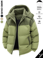 Herren-Kapuzenjacke aus Baumwolle, winterlich verdickt und warm, winddicht und kältebeständig, schlicht und vielseitig als Arbeitskleidung