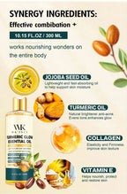 WK JALY Kurkuma Glow Essential Körperöl, feuchtigkeitsspendend, aufhellend, hellt dunkle Achseln und Fingerknöchel auf, gegen Akne, gleicht ungleichmäßige Haut aus