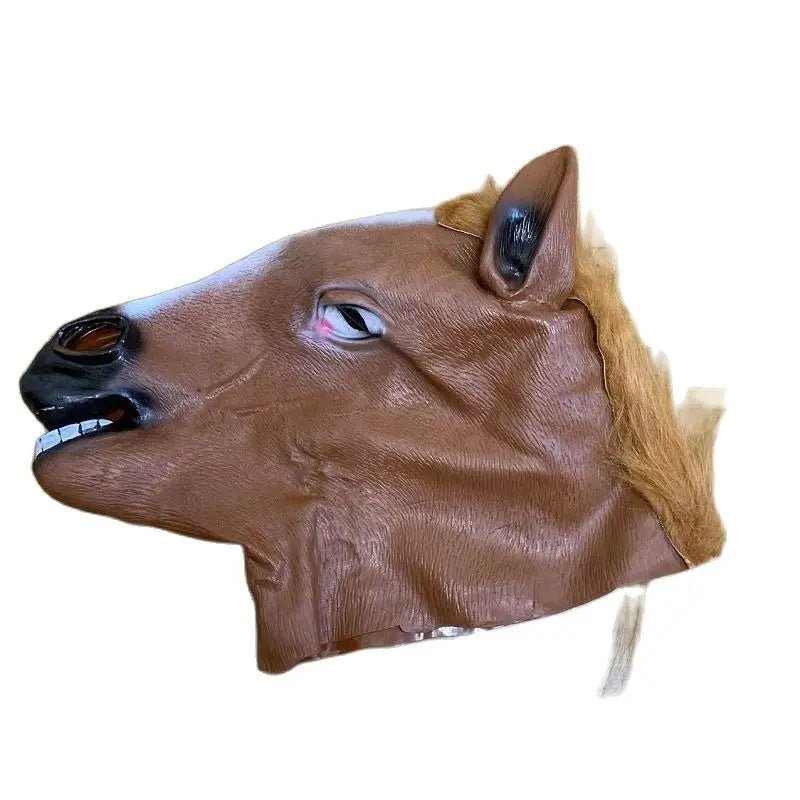 Herren Braunes Pferd Masken Mädchen Lustige Pferdekopfmaske Latex Tiermaske Neuheit Halloween Cosplay Kostüme Kopfbedeckung Mascara De Latex
