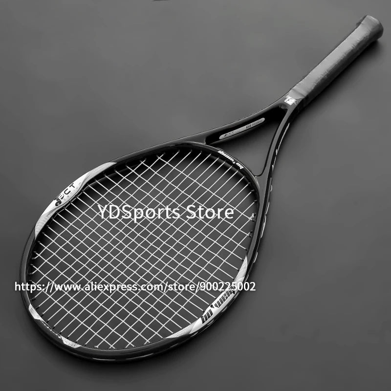 Hochwertiger Tennisschläger aus Carbon-Aluminiumlegierung, besaitet, für Erwachsene, 4-1/4 Zoll Griffstärke, inklusive Schlägertasche, für Herren und Damen
