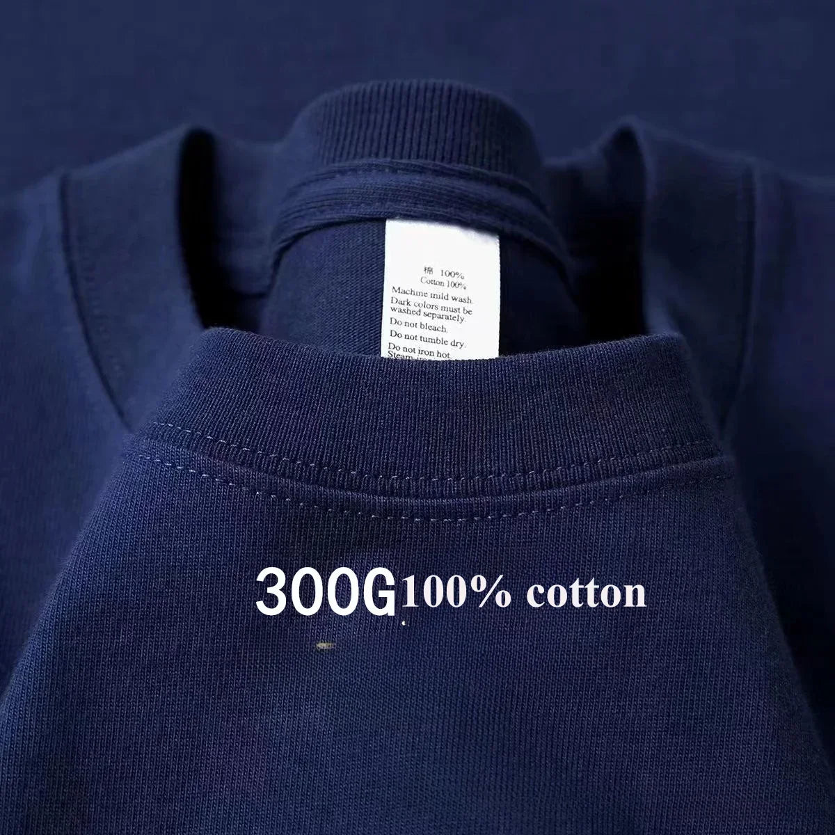 Sommer Baumwolle Strapazierfähiges 300-Gramm-T-Shirt aus amerikanischer Reinbaumwolle für Herren mit kurzen Ärmeln, lässiges Basic-Oberteil, Oversized T-Shirt