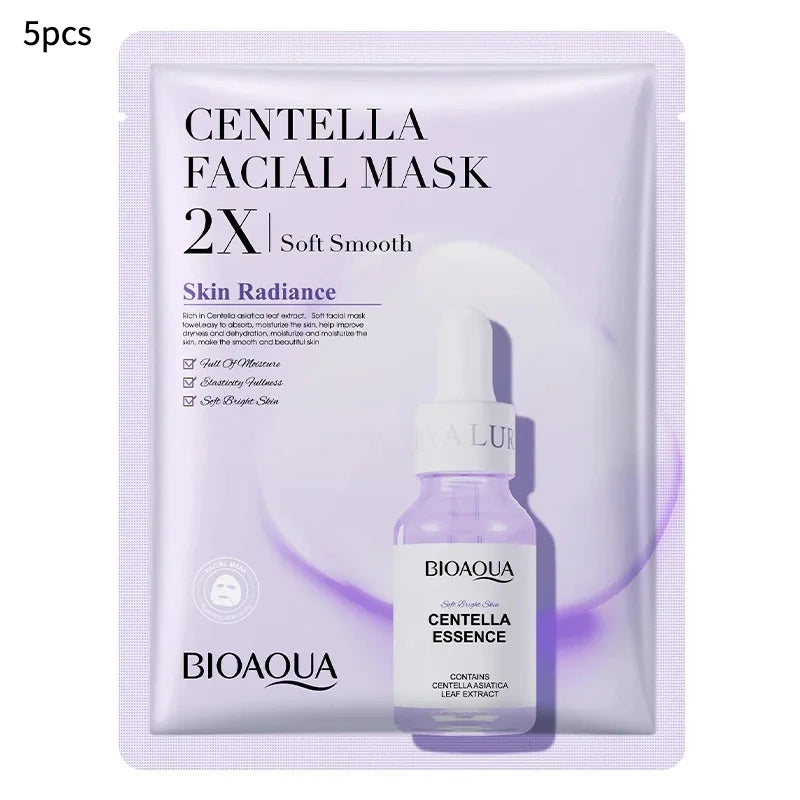 20 Stück/5 Stück Centella Kollagen Gesichtsmaske VC Feuchtigkeitsspendende Erfrischende Tuchmasken Hyaluronsäure Gesichtsmaske Hautpflegeprodukte