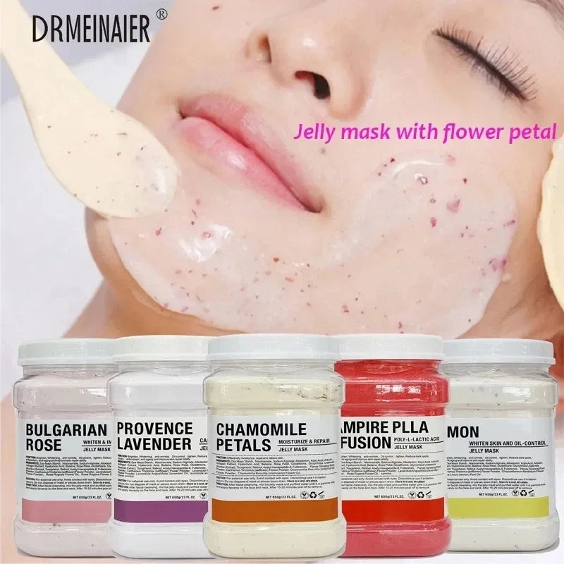 650g Arbutin Rose Jelly Mask Powder DIY Masks Peel Off Vitamin C Hyaluronic Acid Facial Skin Care 24K Gold Mud Mask Main image