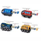 Kinder elektrische Eisenbahn Lokomotive Magnetischer Zug Waggon Diecast Slot Spielzeug Passend für Holzeisenbahn Gleis Spielzeug für Kinder Geschenk