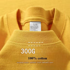 Sommer Baumwolle Strapazierfähiges 300-Gramm-T-Shirt aus amerikanischer Reinbaumwolle für Herren mit kurzen Ärmeln, lässiges Basic-Oberteil, Oversized T-Shirt