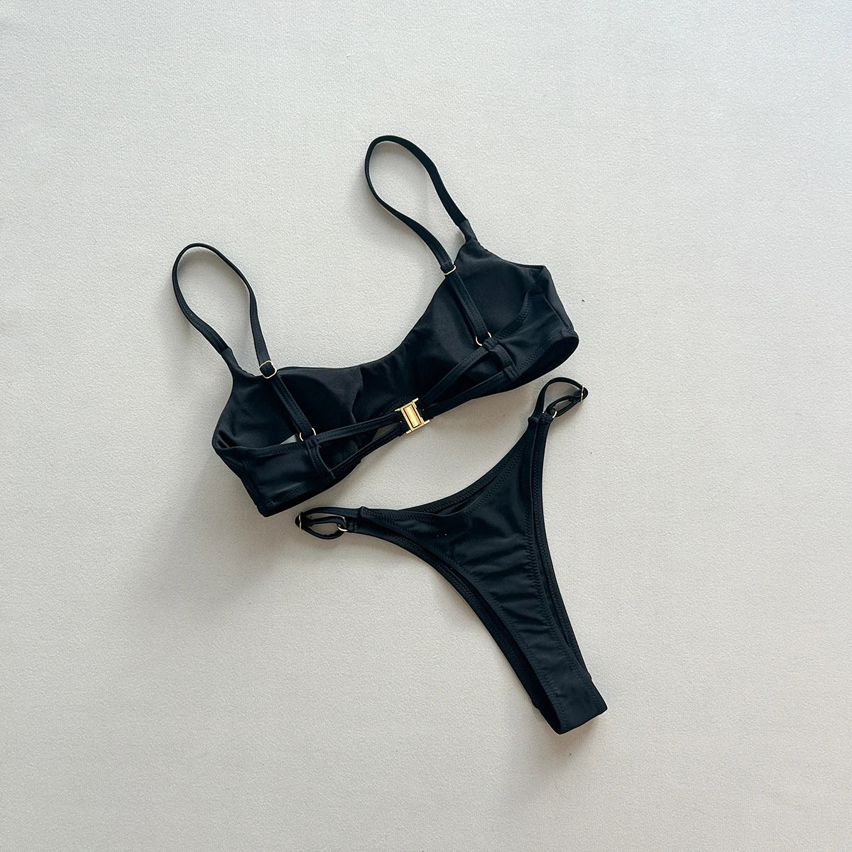 Push-up Bikinis 2025 Sexy Damen Badeanzug Bademode Weibliches Bikini-Set Schwarz Biquini Badeanzug Tanga Schwimmanzüge Strandmode