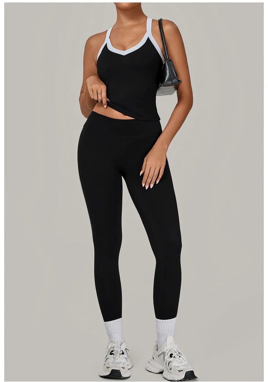 2PCS Damen Yoga-Set Hohe Taille Peach Hip Herausnehmbare Polsterung Sport-BH Hose Fitnessanzug Laufen Workout Gym Leggings Yoga-Set