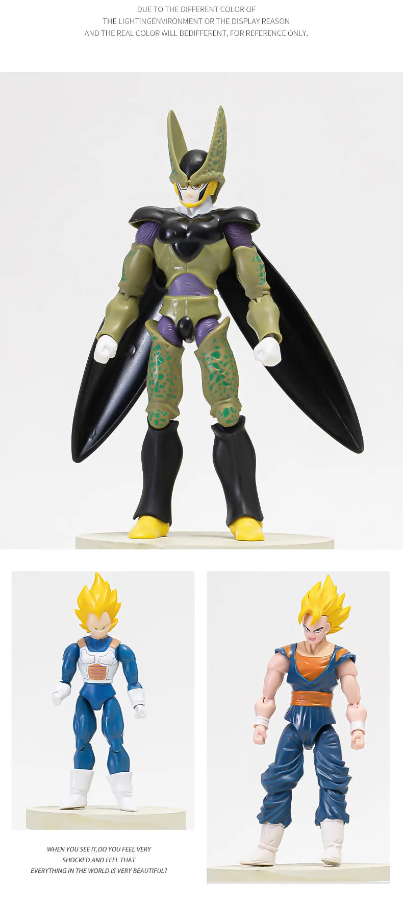 12-18CM Anime Dragon Ball Z Super Saiyajin Son Goku Broly Vegeta Anime Actionfigur Modell Geschenke Sammlerfiguren für Kinder