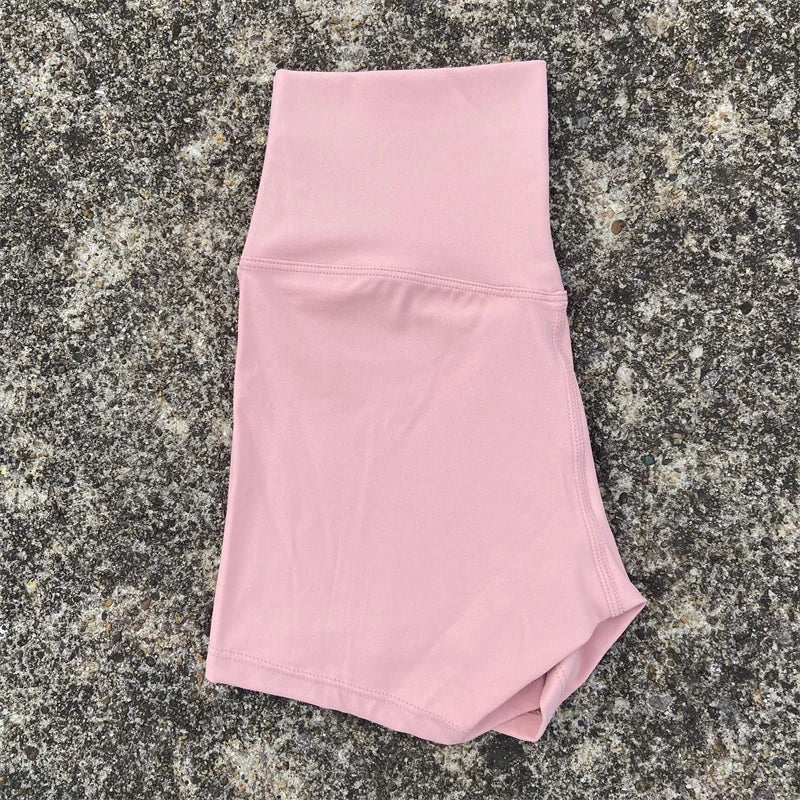 Sexy einfarbige Damen-Fitness-Sportshorts, hohe Taille, athletische Yoga-Shorts, Bein-Radfahren, umfassendes Training, Jogging, Squat-Proof