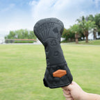 Black Lucky Poker Design Hochwertige Headcovers Bestickung Golfschläger Driver Head Fairwayholz Hybrid Headcovers 3 Holz Headc