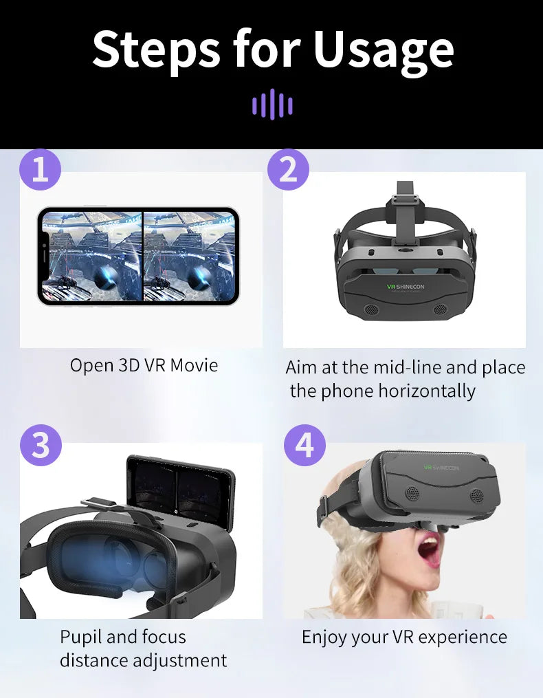 VR Brille Virtual Reality Headset Viar Geräte Helm 3D Linsen Smart Goggles Für Smartphones Telefon Mobile Gogle Spiel Zubehör