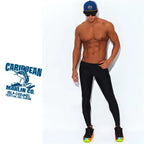 Herren schnell trocknende Sonnencreme rein schwarzer Buchstabe Tauchen und Surfen wasserdichte Damen Caprihose Nylon Hot Spring Badehose