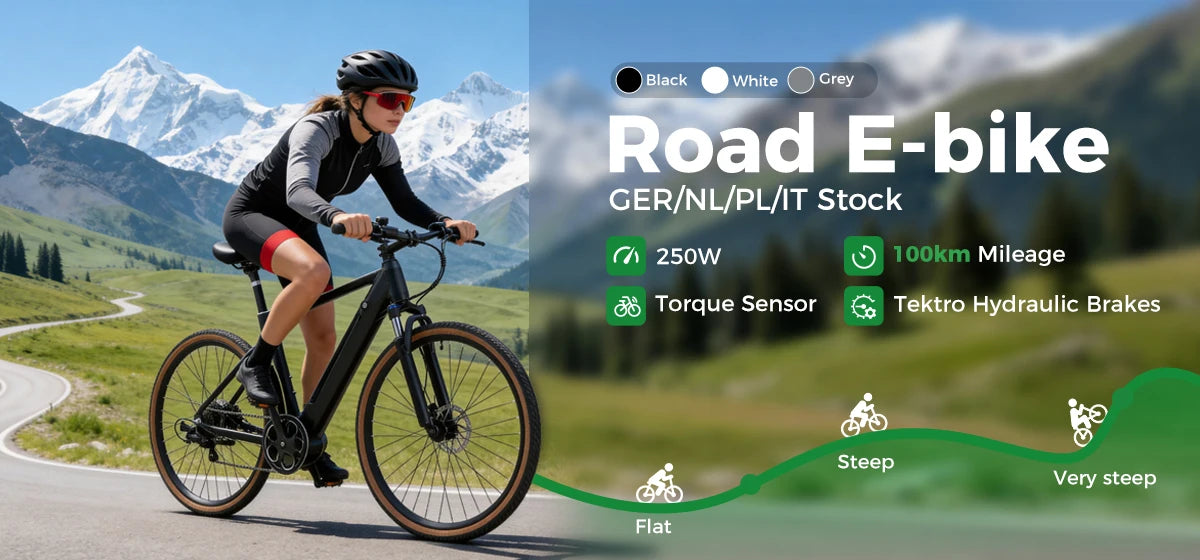 YANGOR 250W E-Bike, 28" Ultraleichter Rahmen, große Reichweite, Stadt- & Rennrad, geeignet für Damen und Herren E-Bike CE EU