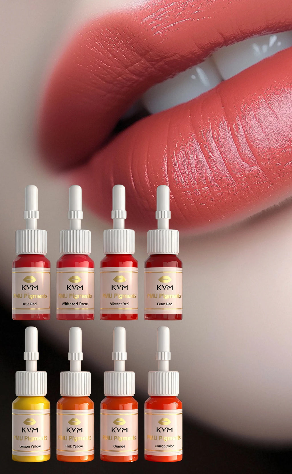 KVM 8 Farben 5ML Lippen-Tattoo-Tinte Microblading-Tinten Semi Permanent Make-up Pigment Tattoo-Tinte Body Art Lippenfarbe Tattoo Zubehör