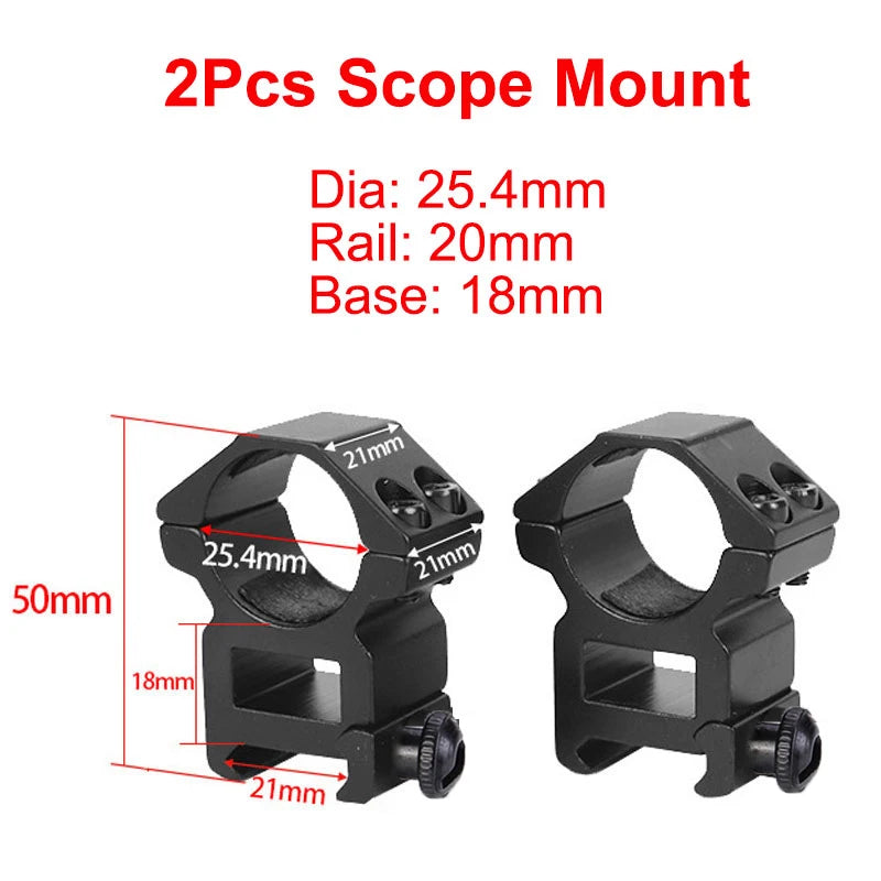 2 Stück Zielfernrohrmontagering für Durchmesser 25,4 mm 30 mm 35 mm taktisches Zielfernrohr Taschenlampe 11 mm 20 mm Picatinny-Schienenmontagezubehör